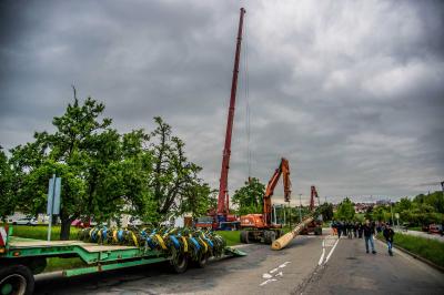 Baltmannsweiler: Feuerwehr stellt den Maibaum auf